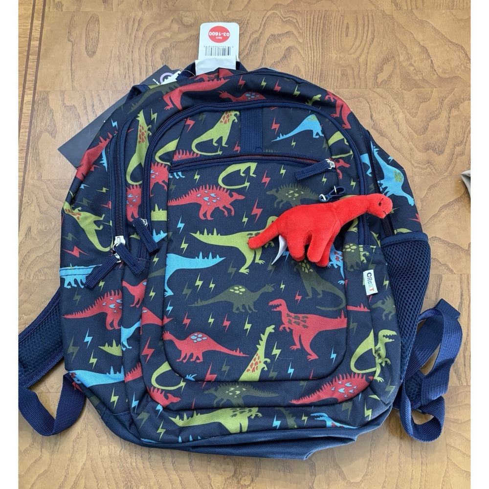 CRICKET Dinosaurs Print Medium Backpack School Book Bag Kids With Dino Toy